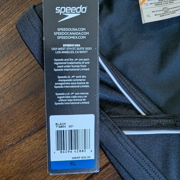 NEW Speedo Women's Black Racing Competitive Swim Top. Size XL - Picture 5 of 5